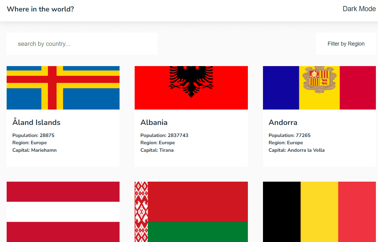 Cover for project: REST Countries API